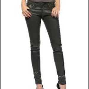 AG skinny jeans khaki green .